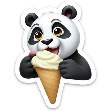 Panda eating ice cream sticker