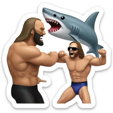 Randy savage fighting a shark sticker