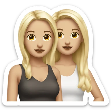 Blonde and brunette duo sticker