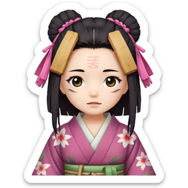 nezuko but bad and cute sticker