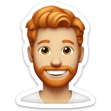 a redhead white guy that looks young and happy  sticker