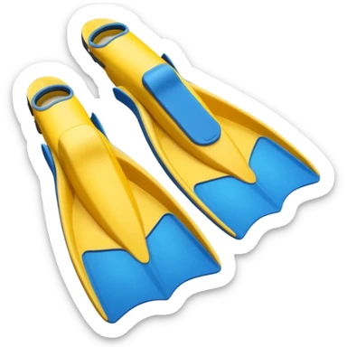  diving fins  yellow sticker
