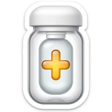 medicine capsule in case in nutral colors sticker