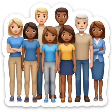 american men and woman photorealistic standing on feet sticker