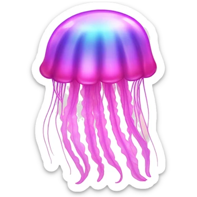 pink shimmery iridescent jellyfish sticker