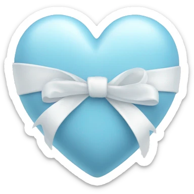 baby blue heart with white ribbon sticker