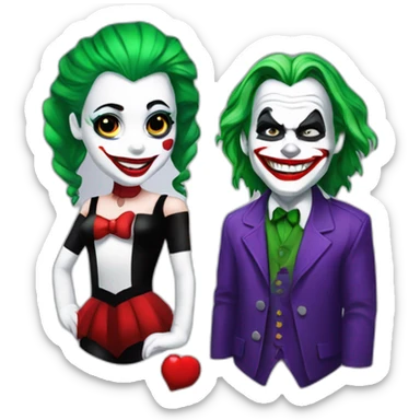 The joker and harley quinn sticker