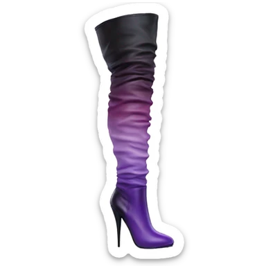Realistic light purple to dark purple ombre thigh high boots. sticker