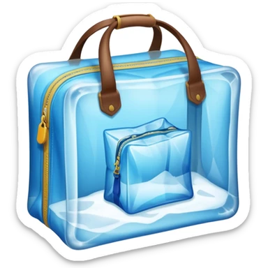 clothes and bag inside ice cube sticker