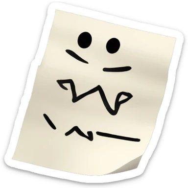 A scrap of paper with a note on it sticker