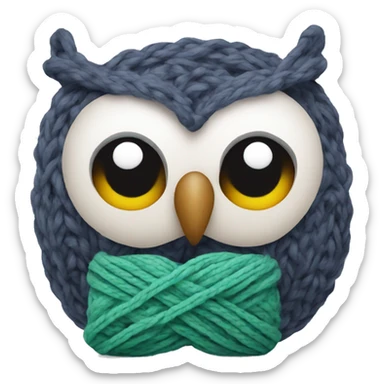 knitting owl sticker