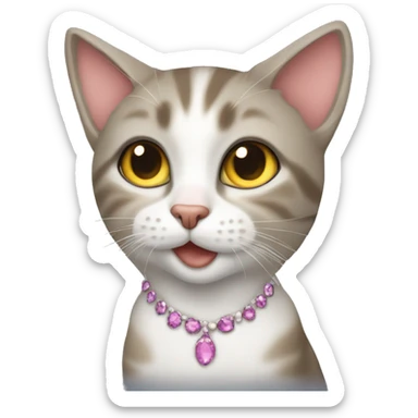 Coquette cat sticker