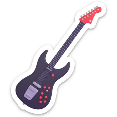 futuristic synthesizer guitar sticker