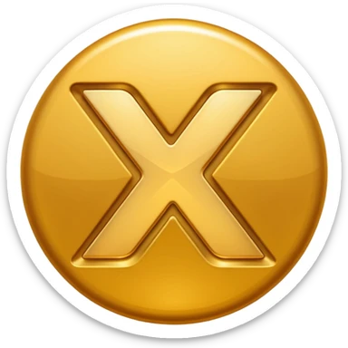 emoji-style glossy icon with two characters: X and S placed side by side forming “XS”, bold rounded font, golden 3D shine, smooth gradients, soft highlights, transparent background

 sticker