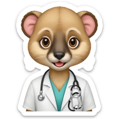 un suricate médecin avec un stetoscope qui tire la langue sticker