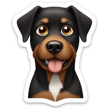  black and brown dog with eye patch sticker