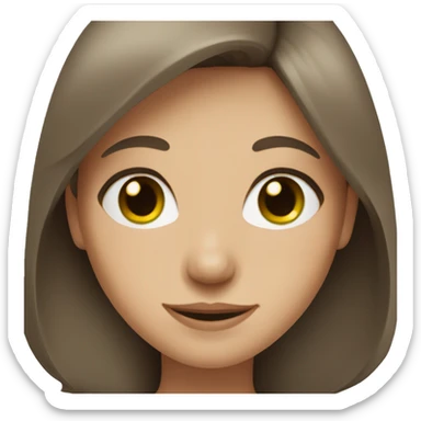 Girl with grey and green eyes smiling with brown hair  sticker