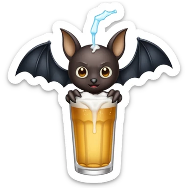 black bat drinkig sprite sticker