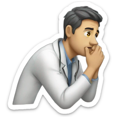 guy thinking when sick sticker