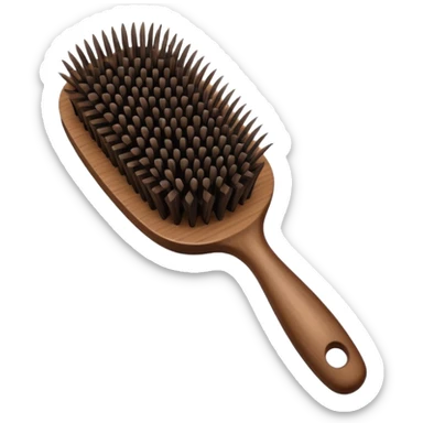 dark brown hair brush sticker