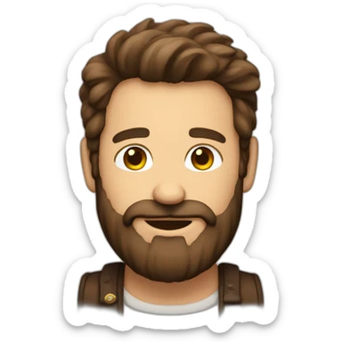 Boldness Beard Man brown hair with beer sticker