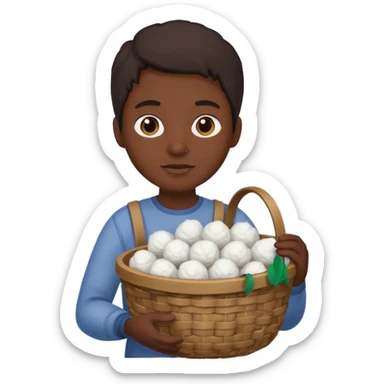 slave holding a basket with cotton sticker
