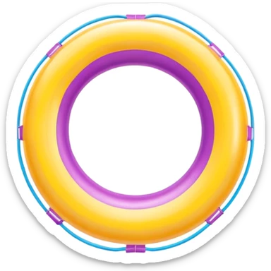 inflatable pool float object icon, colorful swimming ring, glossy plastic texture, summer vibe, 3D cartoon, mobile game icon style, centered, clean background, no text, no watermark
 sticker