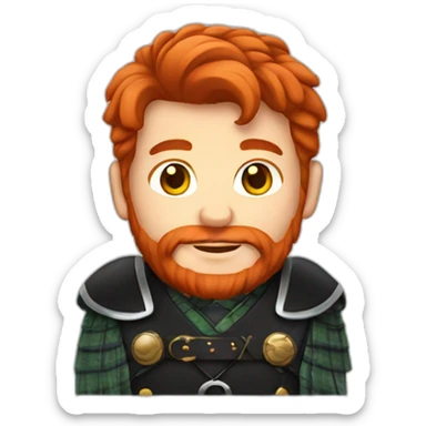 red haired man in kilt sticker