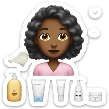 A girl doing skincare  sticker