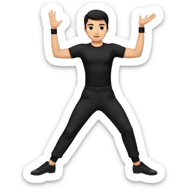 male dance choreographer with pants and shirt black hair  sticker