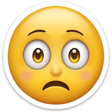 Funny Simple Round Yellow Worried Concerned Scared Face Emoji Expression  sticker
