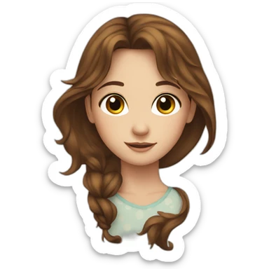 Horse with spots and a brown-haired girl sticker