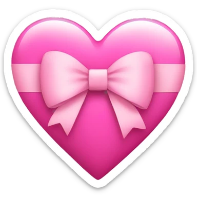 pink heart with bow sticker