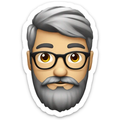 leñador barbudo con anteojos hipster sticker