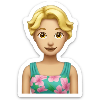 Lächelnde blonde Frau im Badeanzug sticker