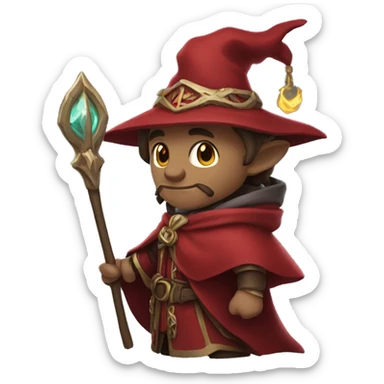 mid skin tone mage with red coat sticker