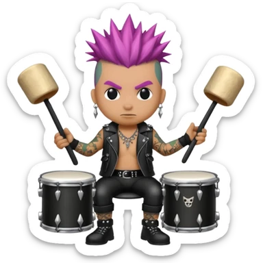 punk animal drummer sticker