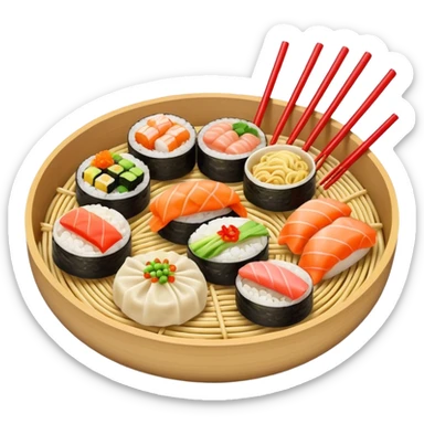 Asian theme emoji food sticker