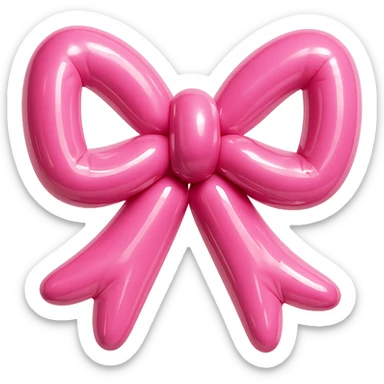 pink gothic bow in balloon style sticker