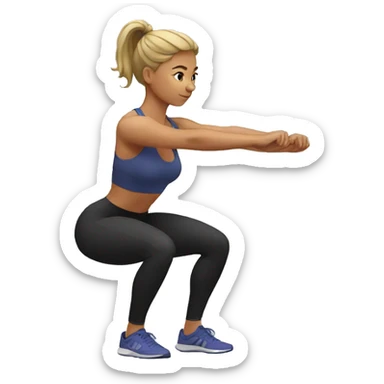  woman doing squats  sticker
