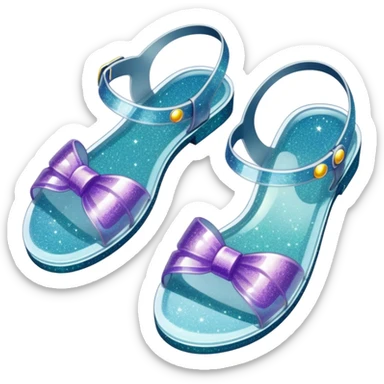 90’s glitter jelly sandals sticker