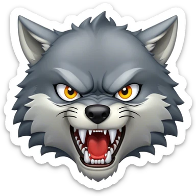 Angry wolf full body sticker