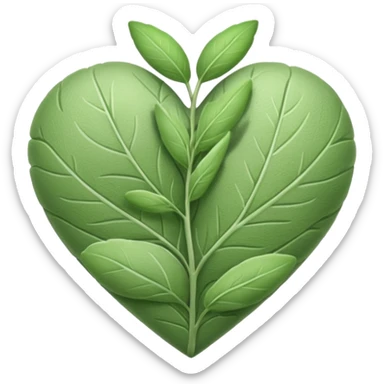 green sage heart sticker