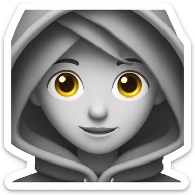 grayscale mysterious hooded boy in gloves sticker
