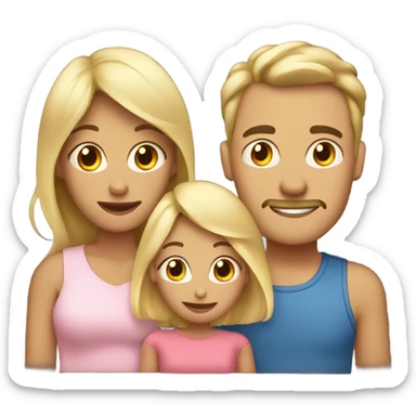 Dad And mom, 2 sisters blonde, 2 brothers  sticker