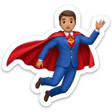 man flying in the sky sticker