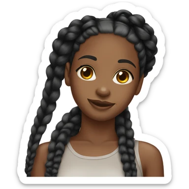 Black girl with box braids sticker