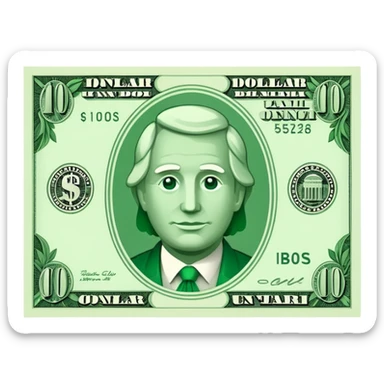 dollar bill sticker