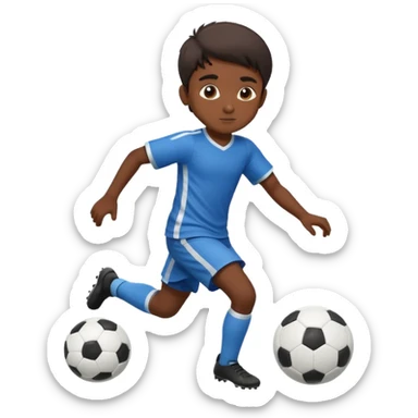 small Indian boy playing soccer sticker