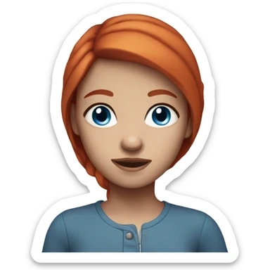 Girl with red hair and blue eyes,withe skin sticker